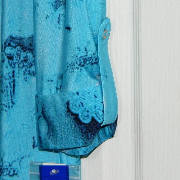 2 for/$40 Nygard Blue Half Button Up Pull Over 3/4 Sleeves Long Tunic Size Small - Picture 9 of 16